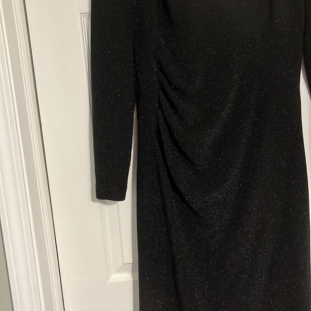 Elegant long Black with sliver glitter Dress - Picture 4 of 5
